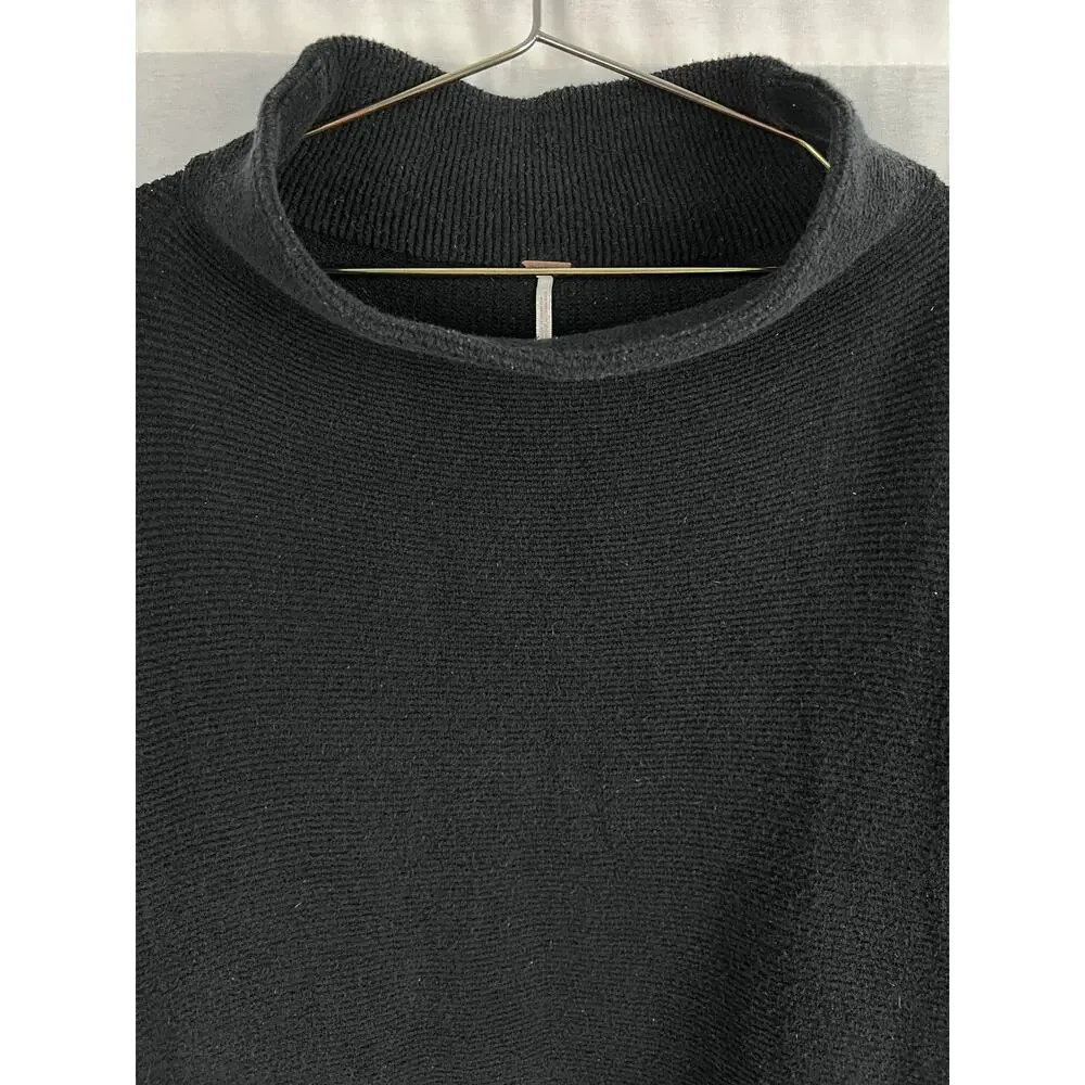 Free People Sweater Ottoman Slouchy Pullover Oversized Chunky Black Minimalist - Picture 4 of 8